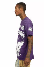 Amos Purple/White Graphic T-Shirt