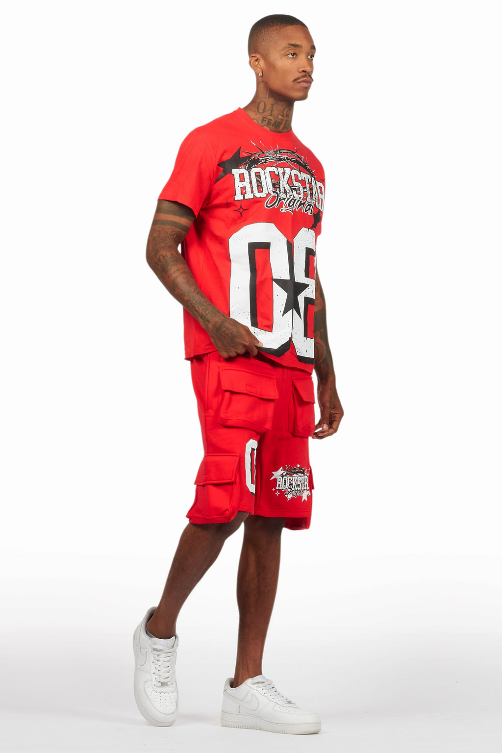 AllStar Red/White T-Shirt Cargo Short Set