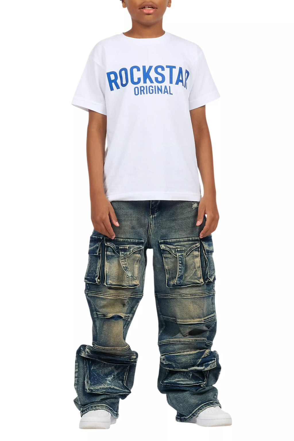 Boys Berdi Dirty Wash Baggy Fit Jean