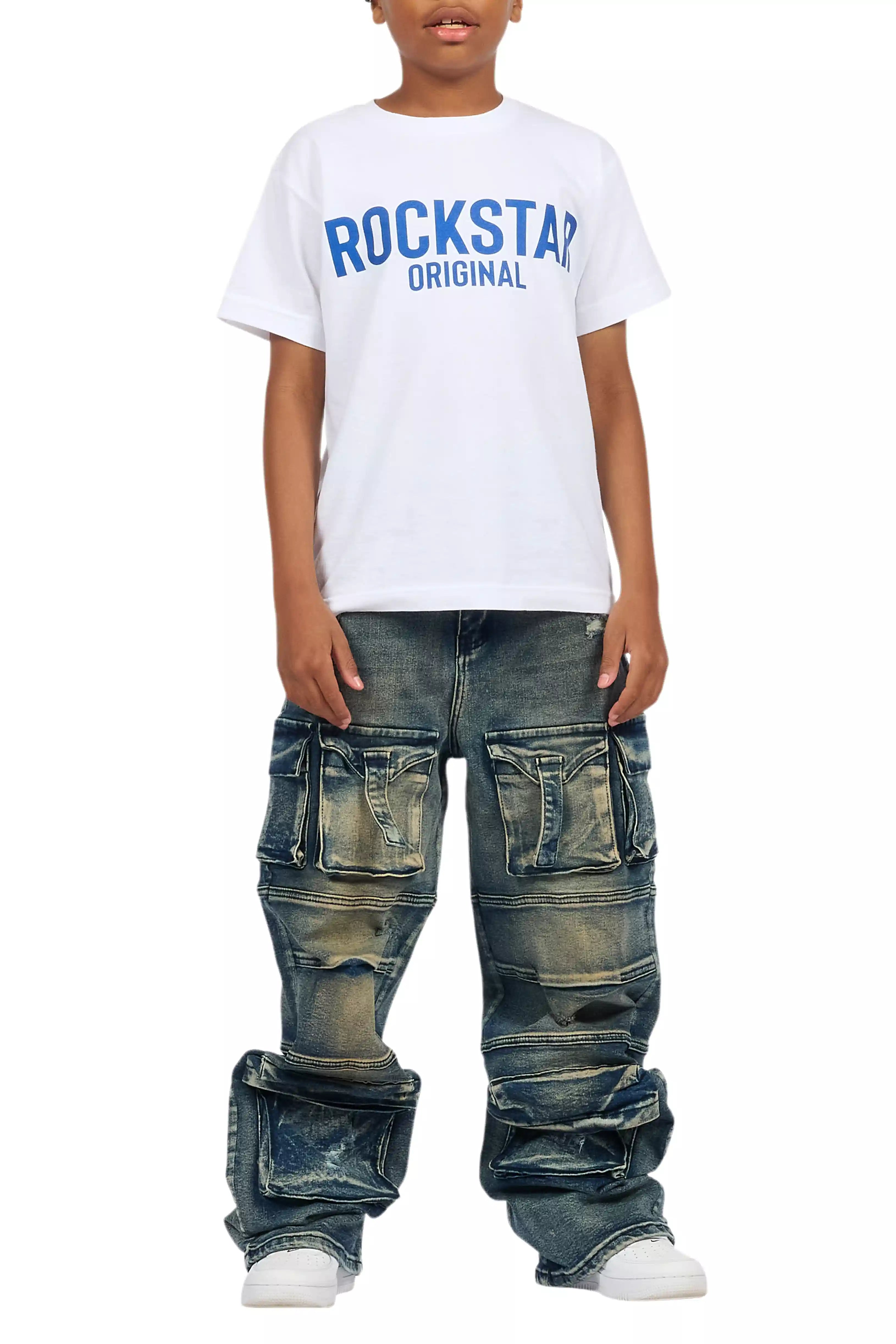Boys Berdi Dirty Wash Baggy Fit Jean