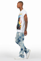 StarLane Light Blue Stacked Flare Jean