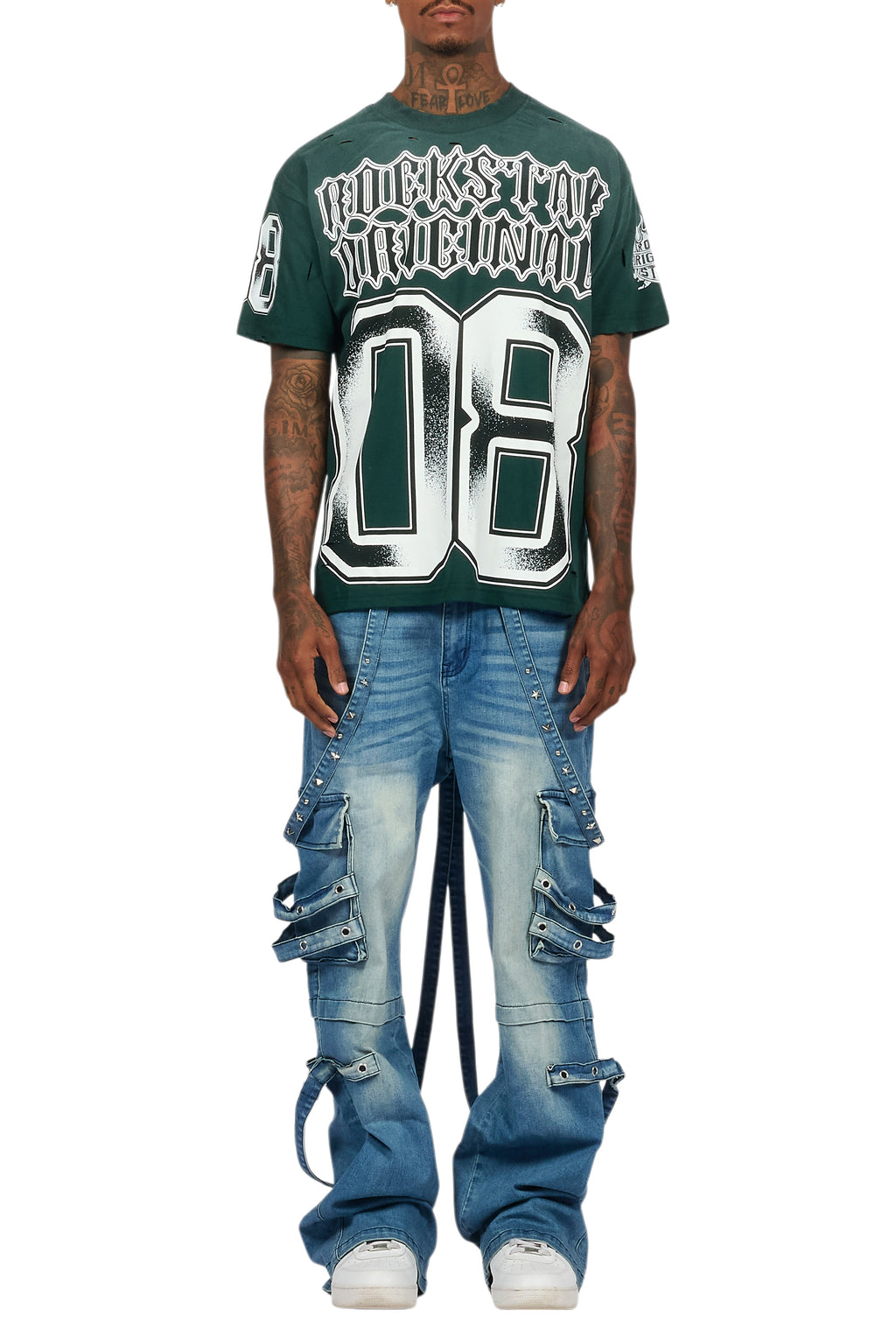 Nealon Blue Wash Baggy Cargo Fit Jean