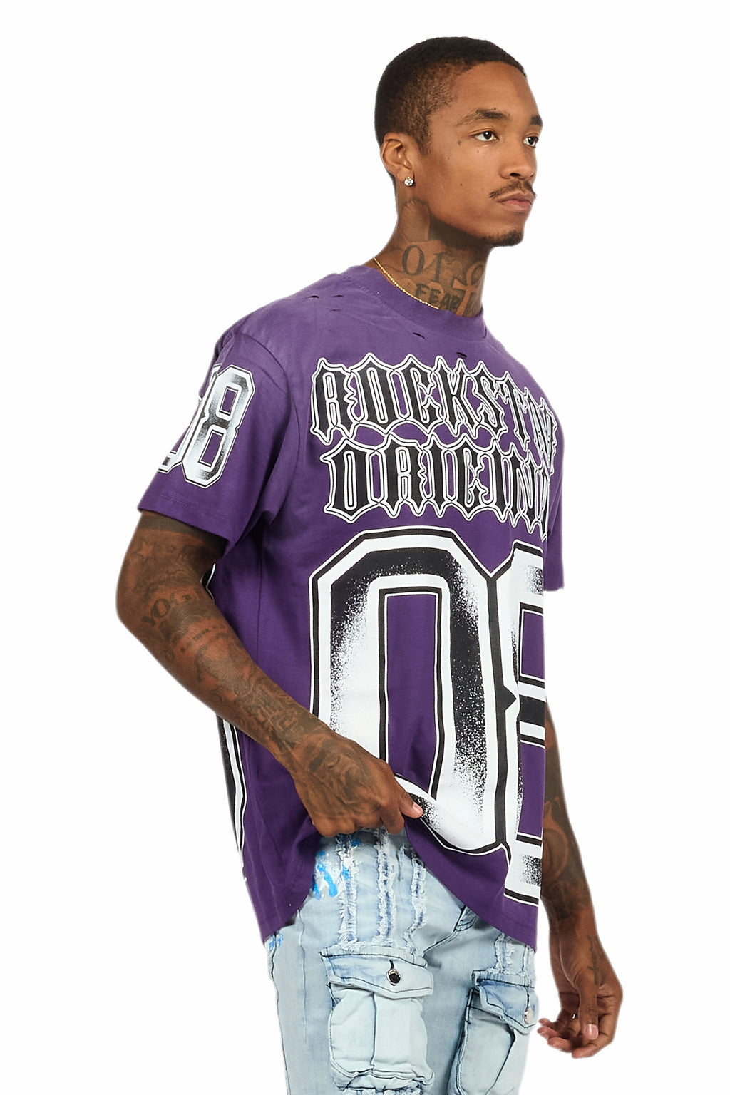 Alim Purple Oversized Graphic T-Shirt