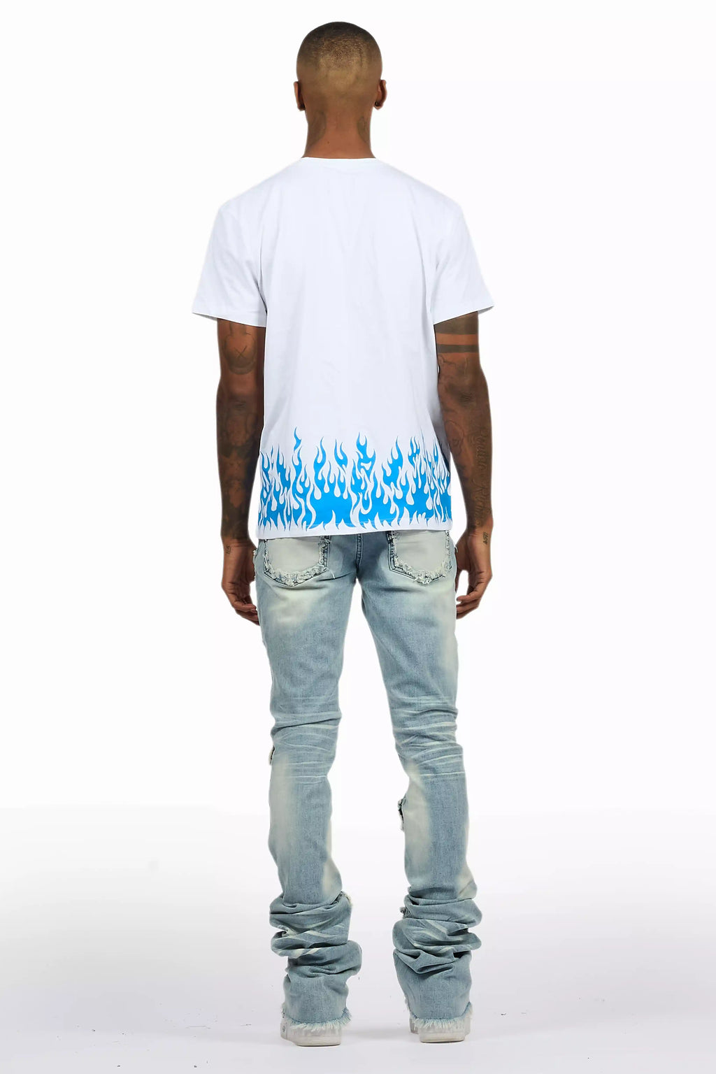 Bubble White/Blue T-Shirt/Super Stacked Flare Jean Bundle