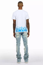 Bubble White/Blue T-Shirt/Super Stacked Flare Jean Bundle