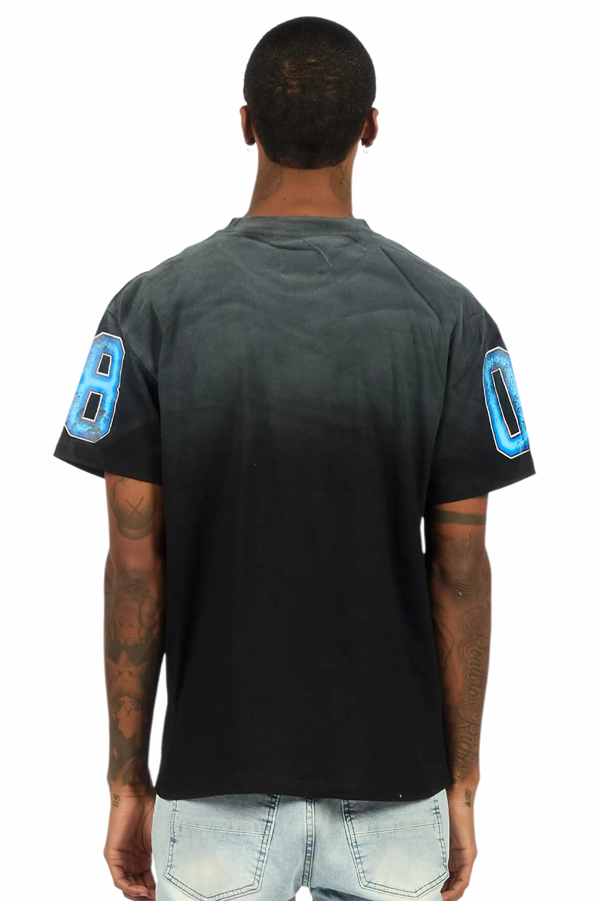 Fields Black/Blue Oversized Graphic T-Shirt