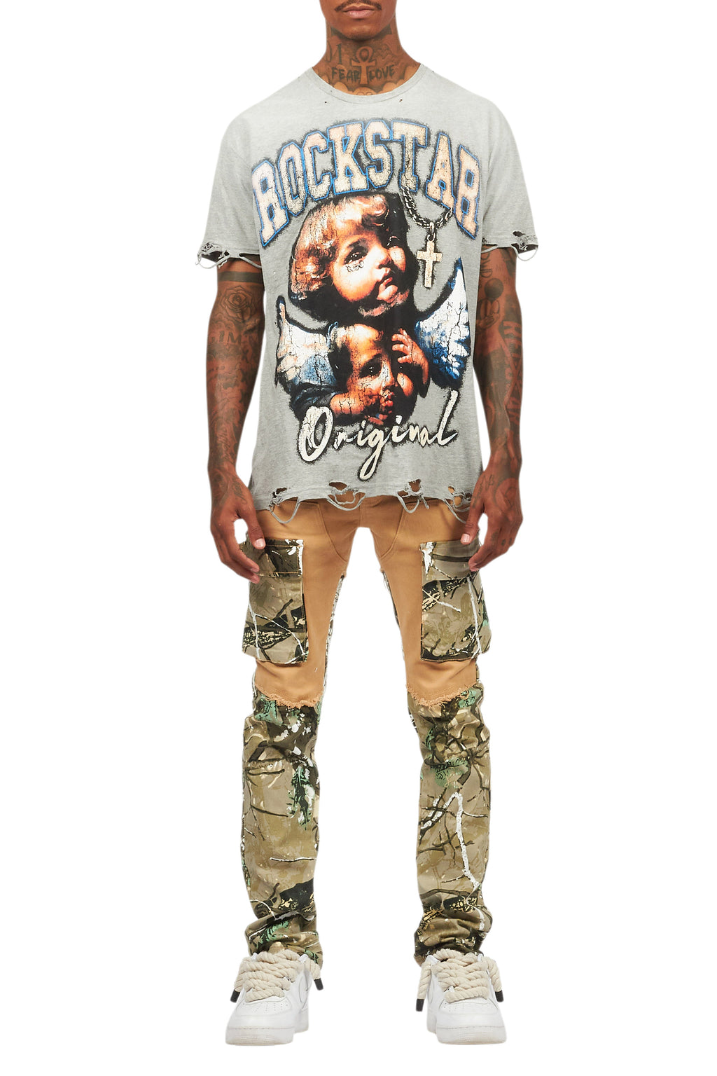 Deiter Heather Grey Oversized Graphic T-Shirt