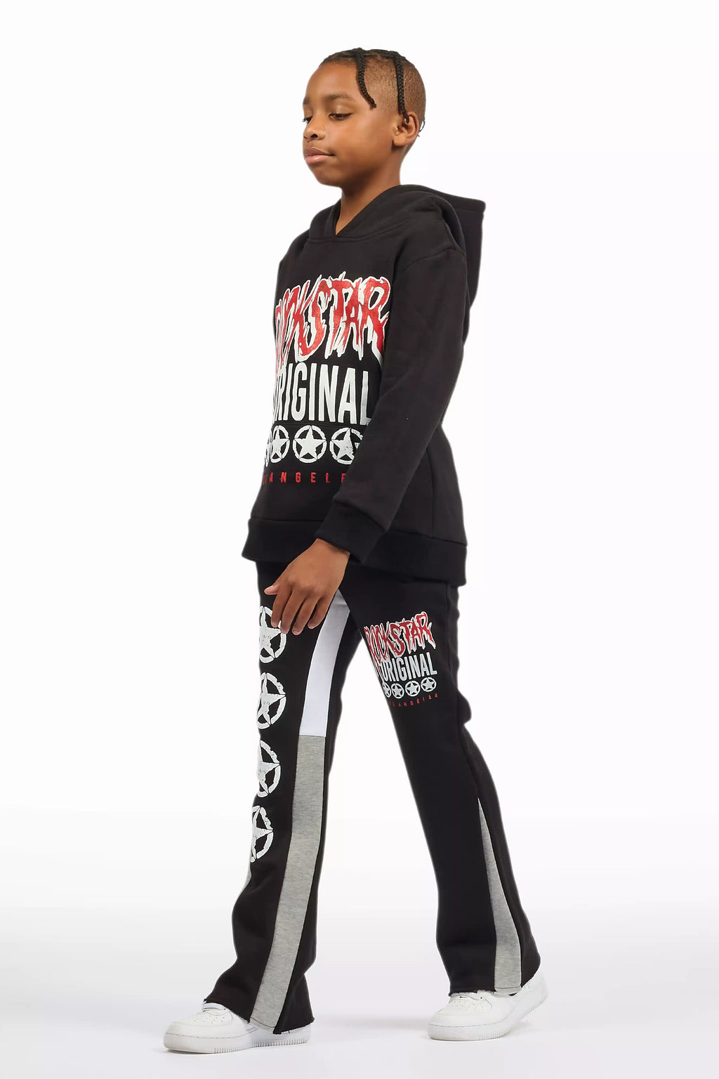 Boys Wizzurd Black/Grey Stacked Flare Track Set