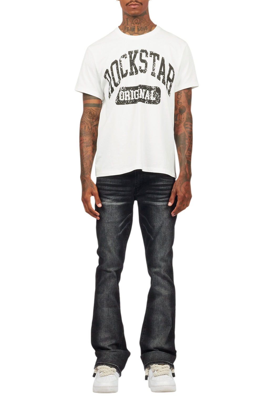 Drick Dark Grey Regular Fit Flare Jean