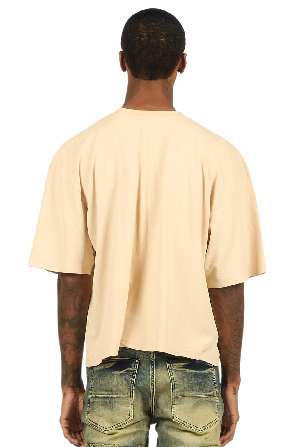 Kingston Beige/Black Boxy Crop T-Shirt