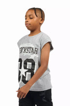 Boys Allstar Grey/Black Graphic Muscle T-Shirt