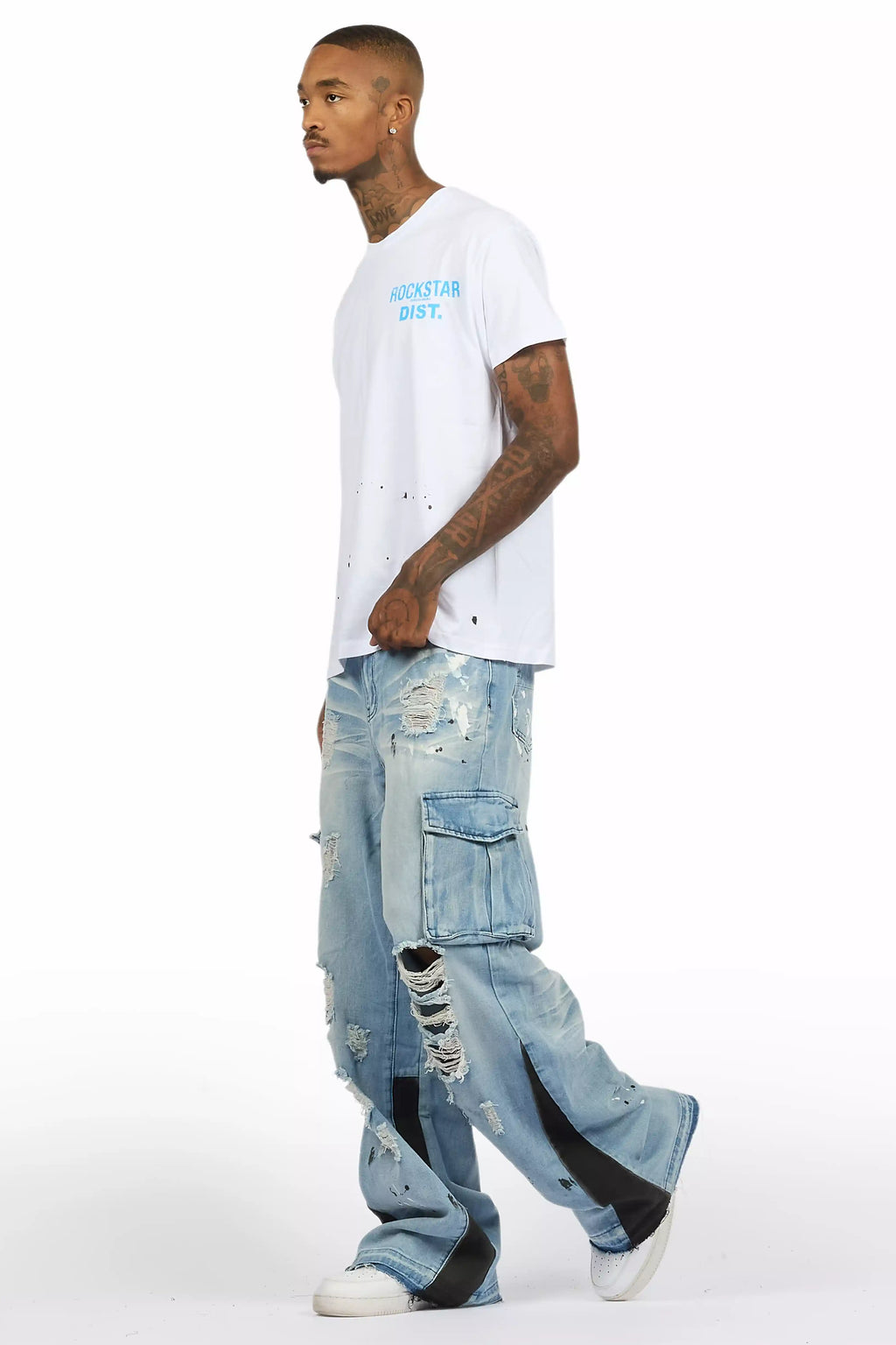 Lake White/Blue T-Shirt/Baggy Fit Jean Set