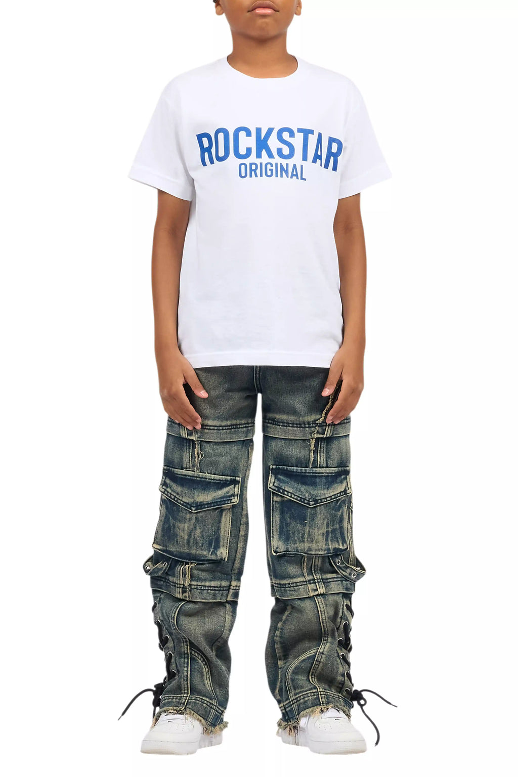 Boys Three Maxi Blue Baggy Fit Jean