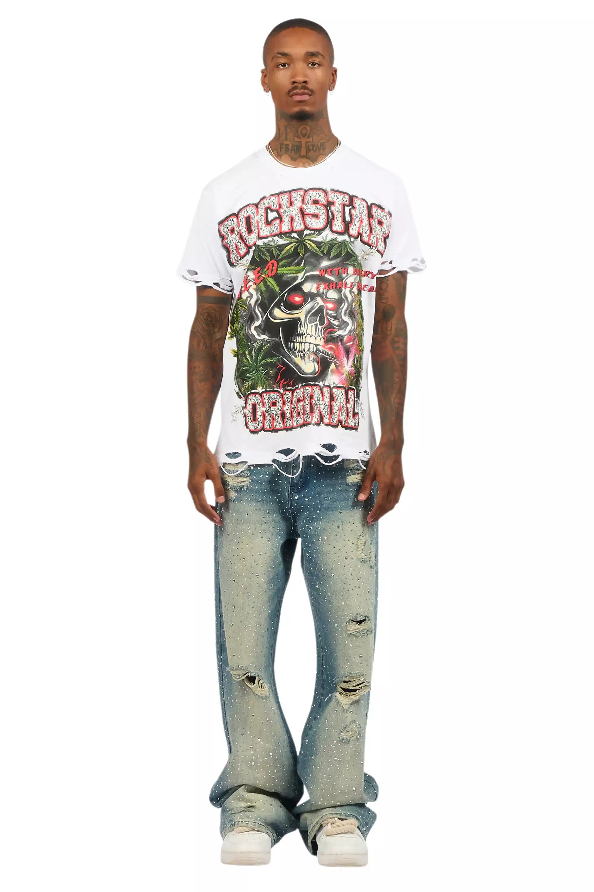 Hyzon White Oversized Graphic T-Shirt