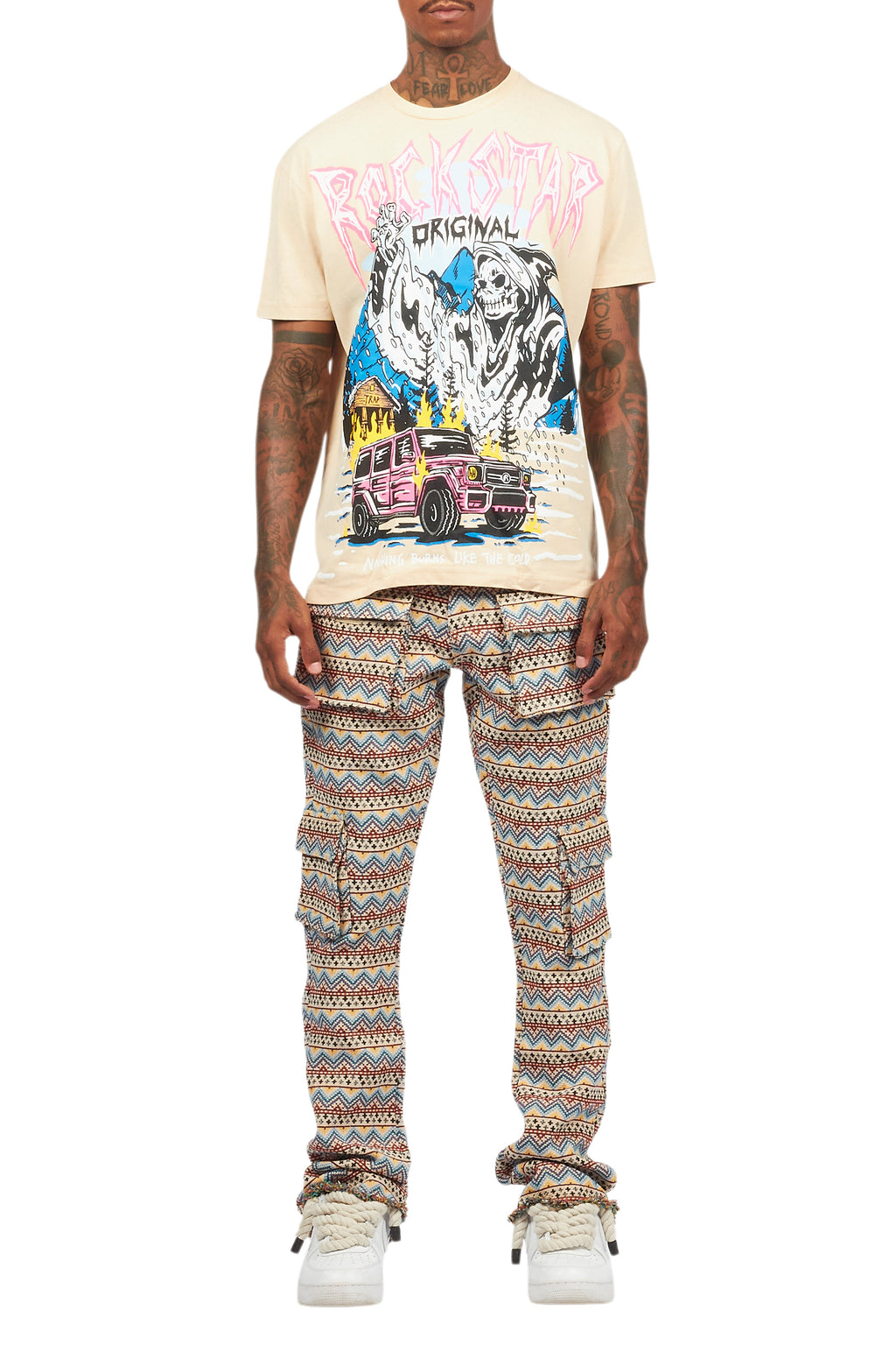 Kip Vintage Sand Graphic T-Shirt/Zierry Multi Tapestry Jean Bundle