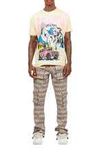 Kip Vintage Sand Graphic T-Shirt/Zierry Multi Tapestry Jean Bundle