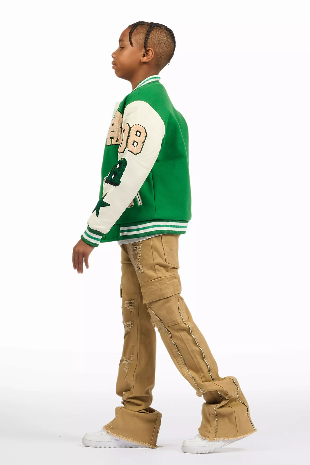 Boys Balser Green Varsity Jacket