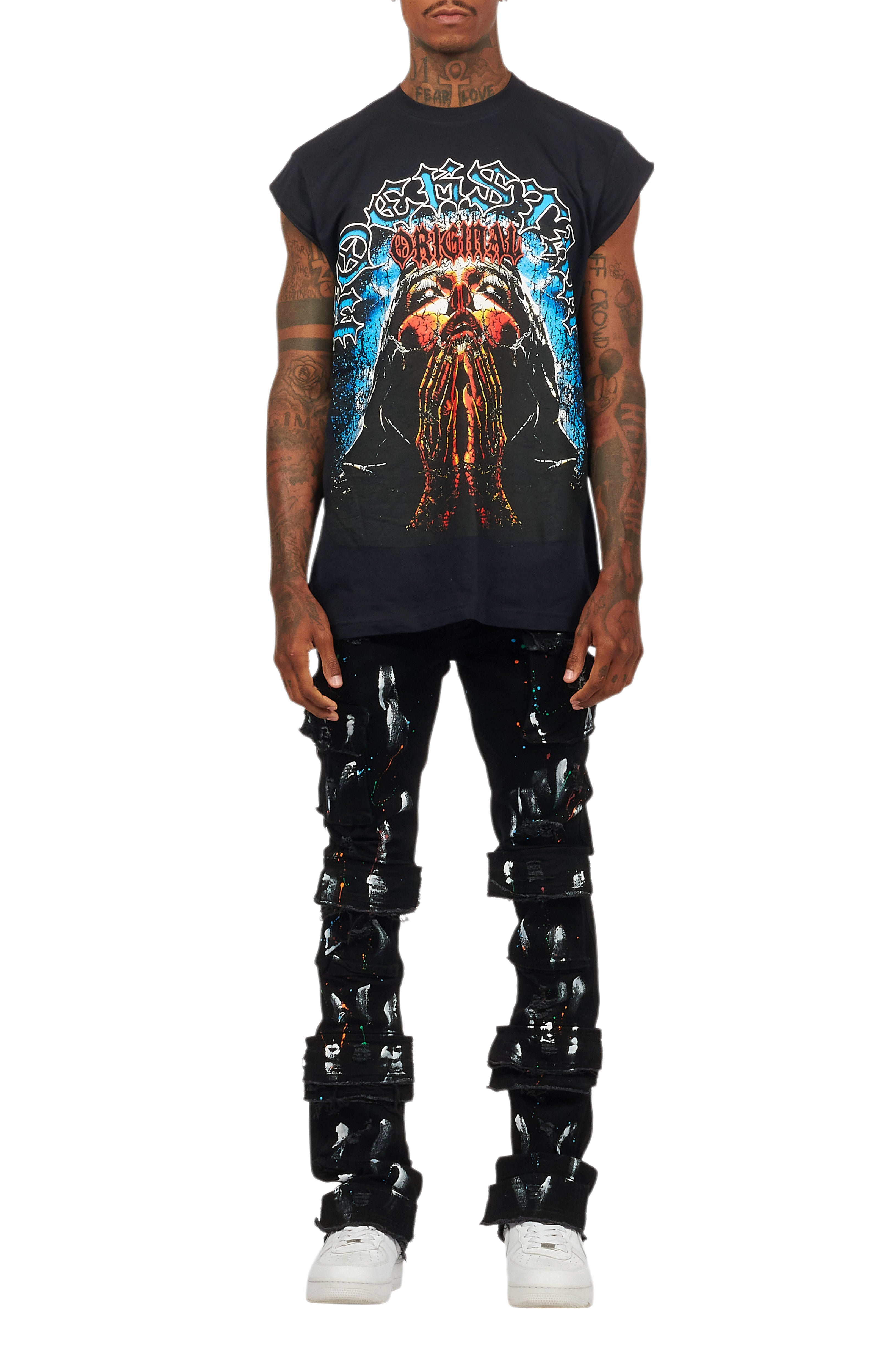 Dallan Black Graphic Muscle T-Shirt