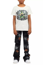 Boys StarLane Black Stacked Flare Jean