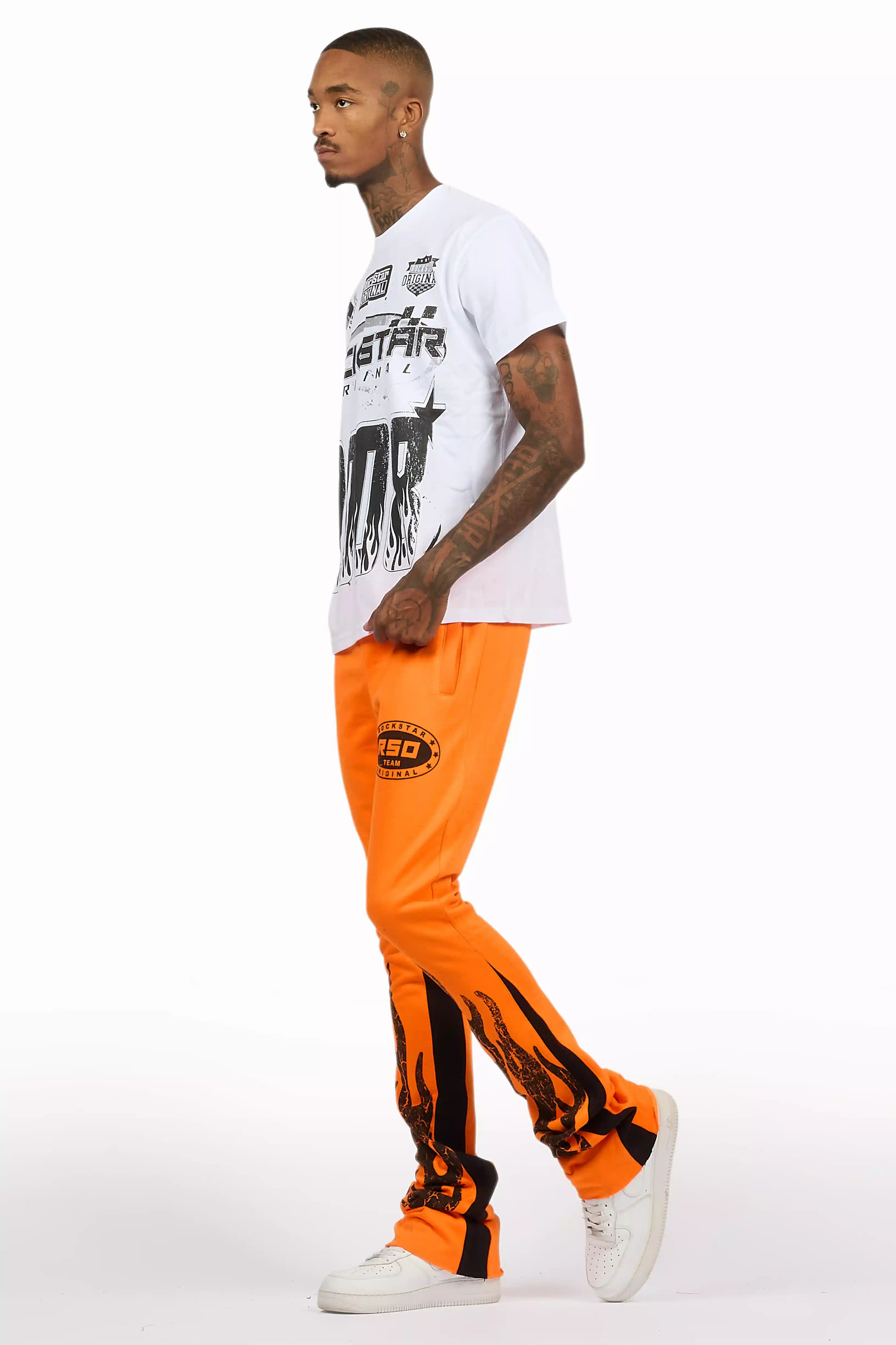 Amos Orange T-Shirt/Stacked Flare Track Set