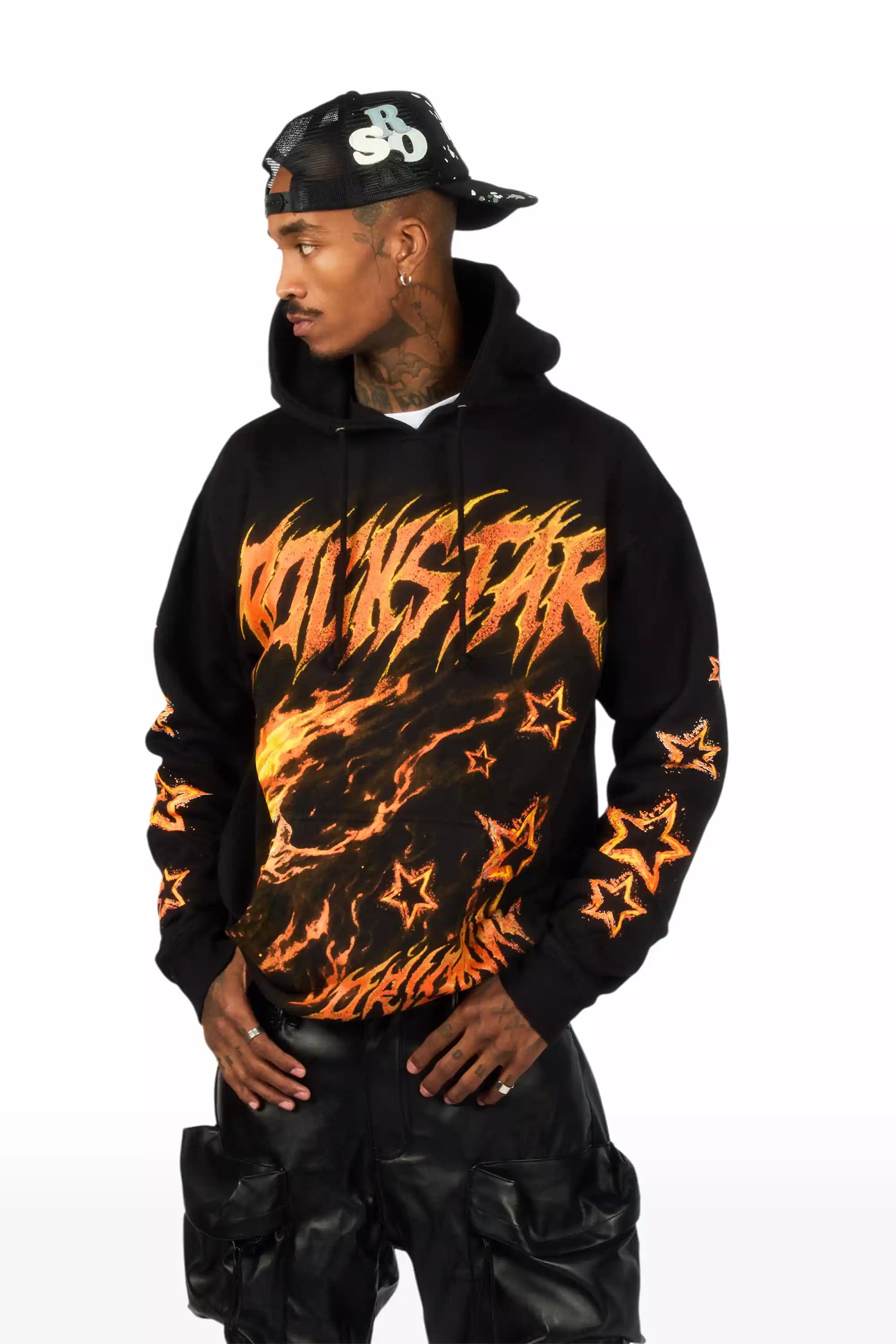 Nelz Black Graphic Hoodie