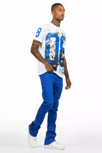 Dag Royal Blue Stacked Flare Jean