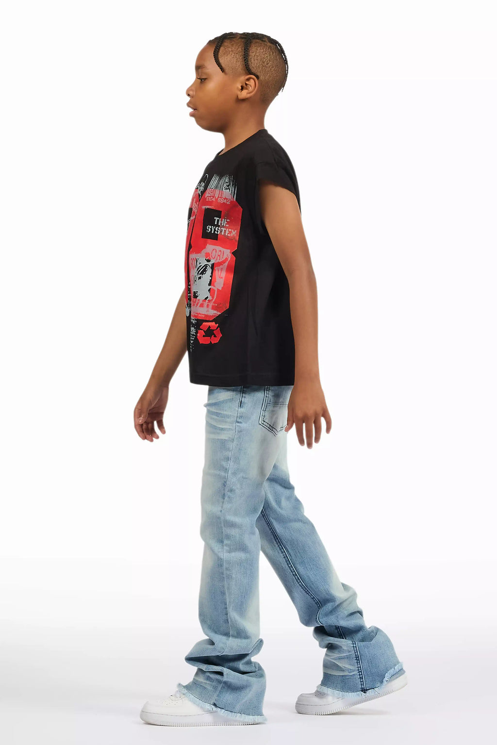 Boys Dag Dark Blue Stacked Flare Jean