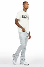 Emilio Heather Grey T-Shirt/Stacked Flare Track Set