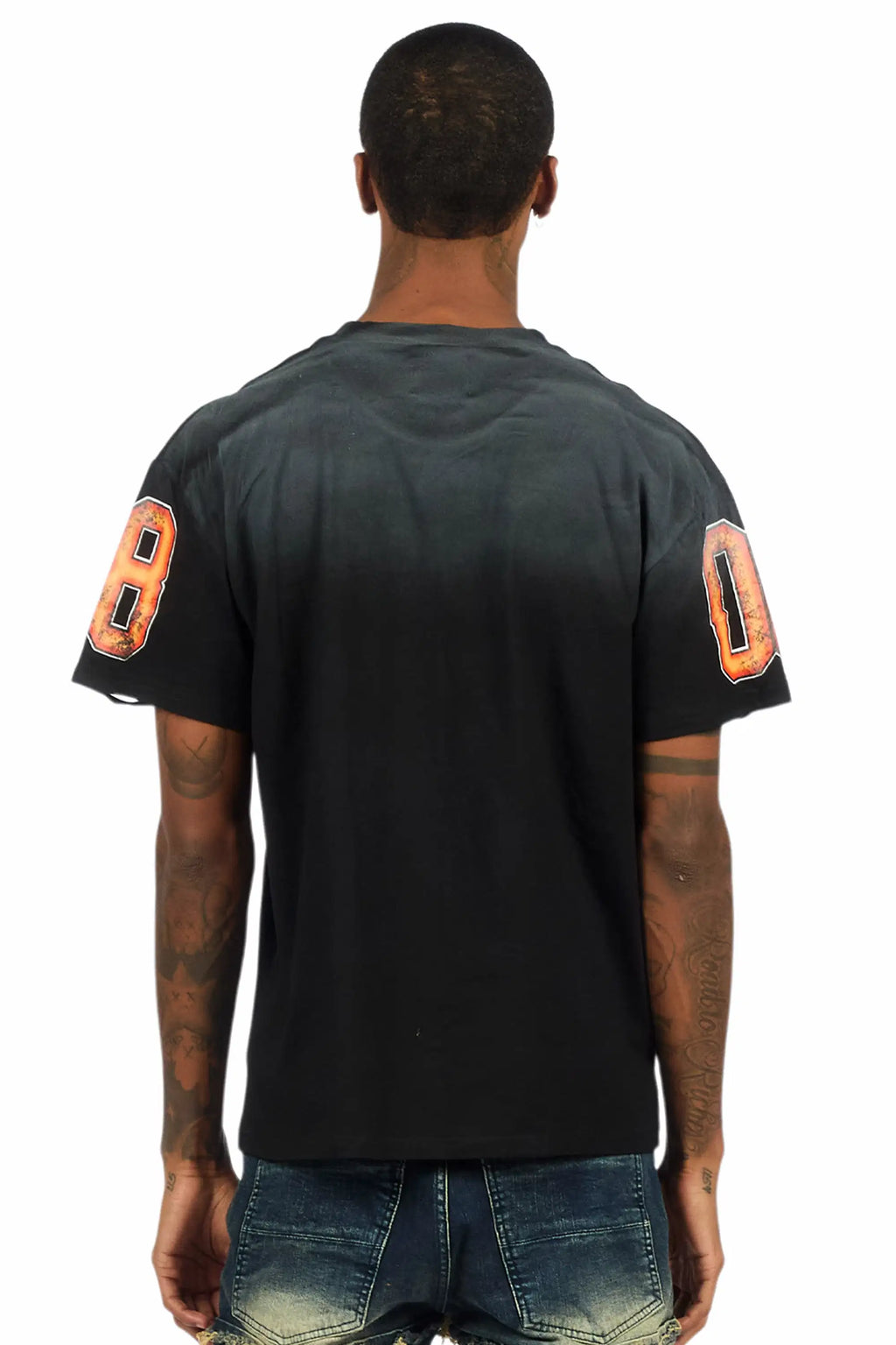 Fields Black/Orange Oversized Graphic T-Shirt