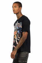 Airhart Black Graphic Rhinestone T-Shirt