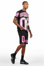 Fields Black/Pink T-Shirt Short Set