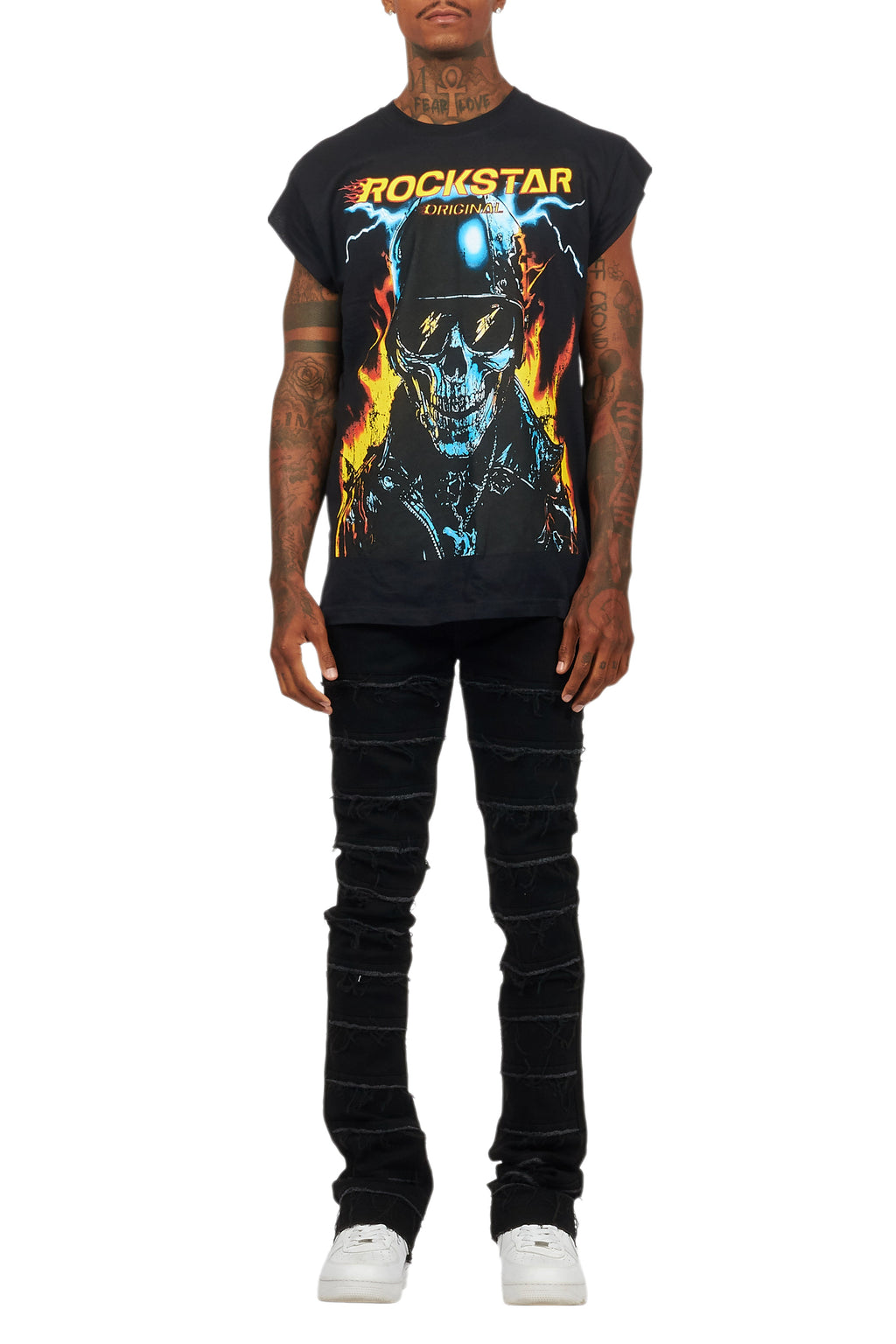 Balius Black Graphic Muscle T-Shirt