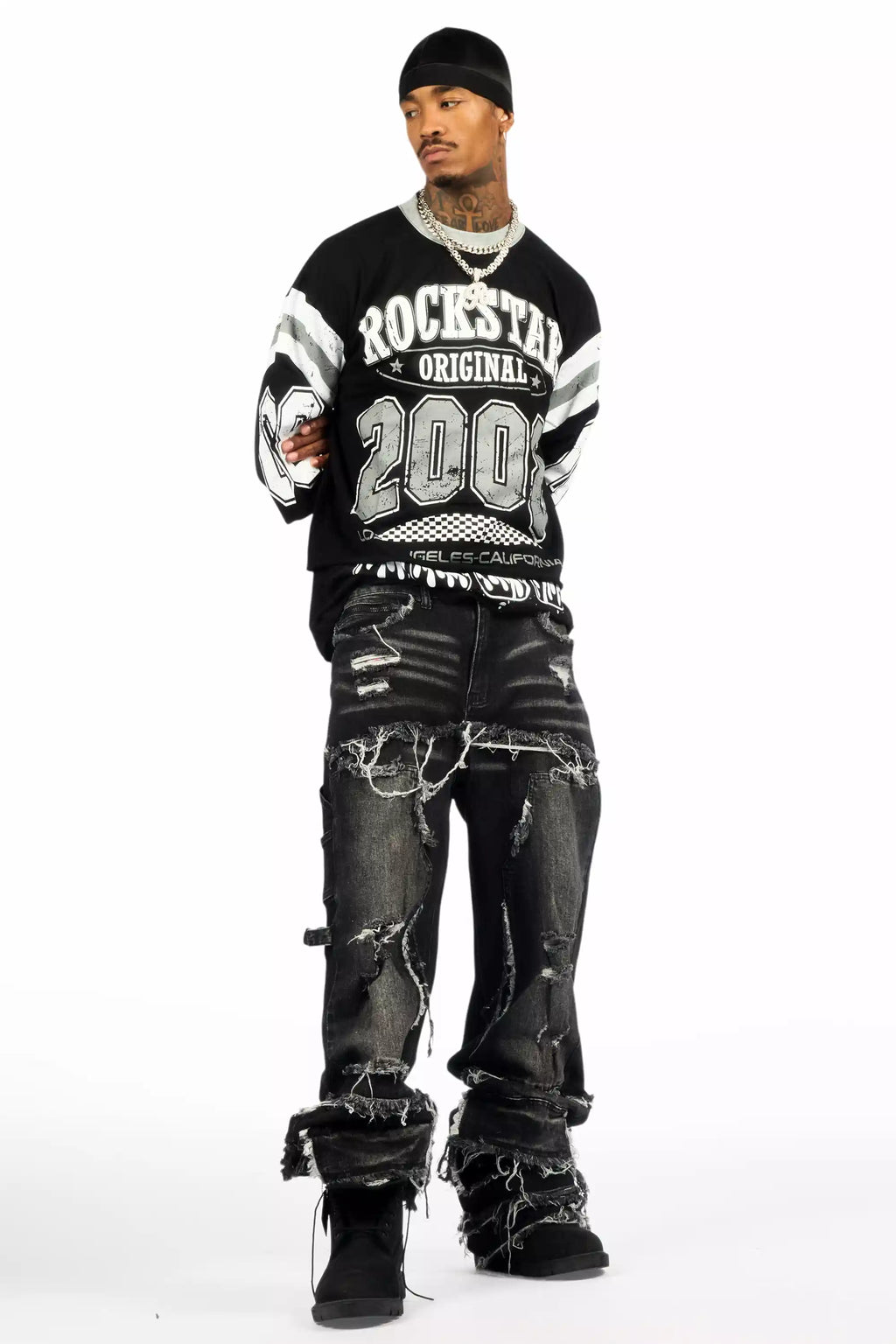 Jaren Black Boxy Crop T-Shirt