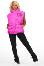 Lamanda Hot Pink Puffer Vest