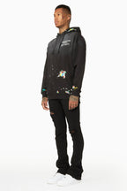 Ferg Black Stacked Flare Jean