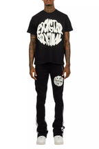 Thierry Black T-Shirt/Stacked Flare Track Set