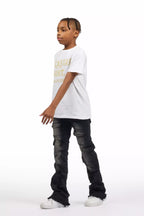 Boys Kade Black Stacked Flare Jean