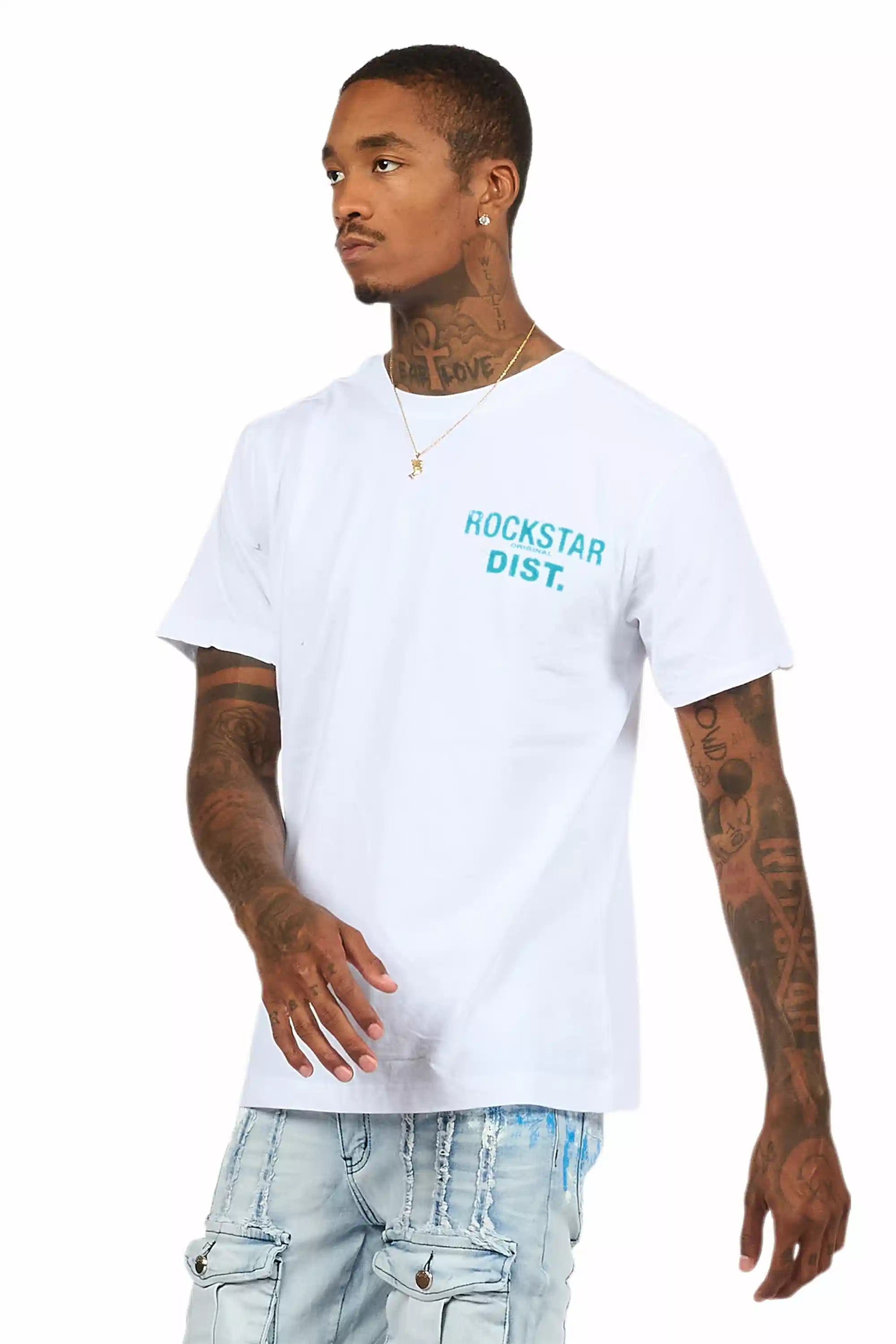 Lake White/Aqua Graphic T-Shirt