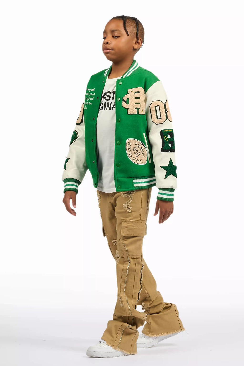 Boys Balser Green Varsity Jacket