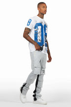 Antoon Heather Grey Stacked Flare Track Pant