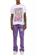 Braindead Purple/White T-Shirt/Stacked Track Set