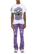 Rune Purple/White T-Shirt/Stacked Flare Track Set