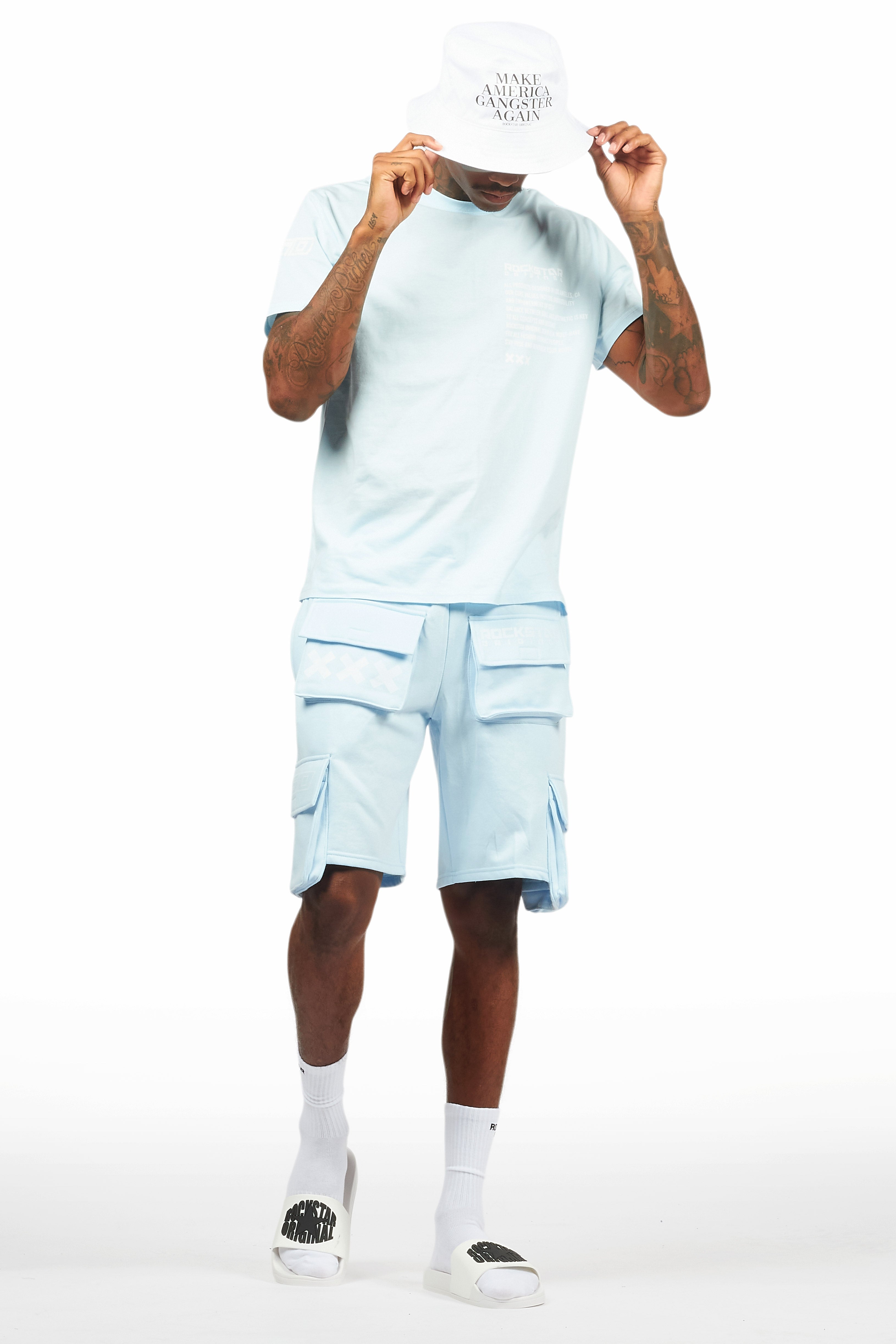 Jash Baby Blue/White Short Set