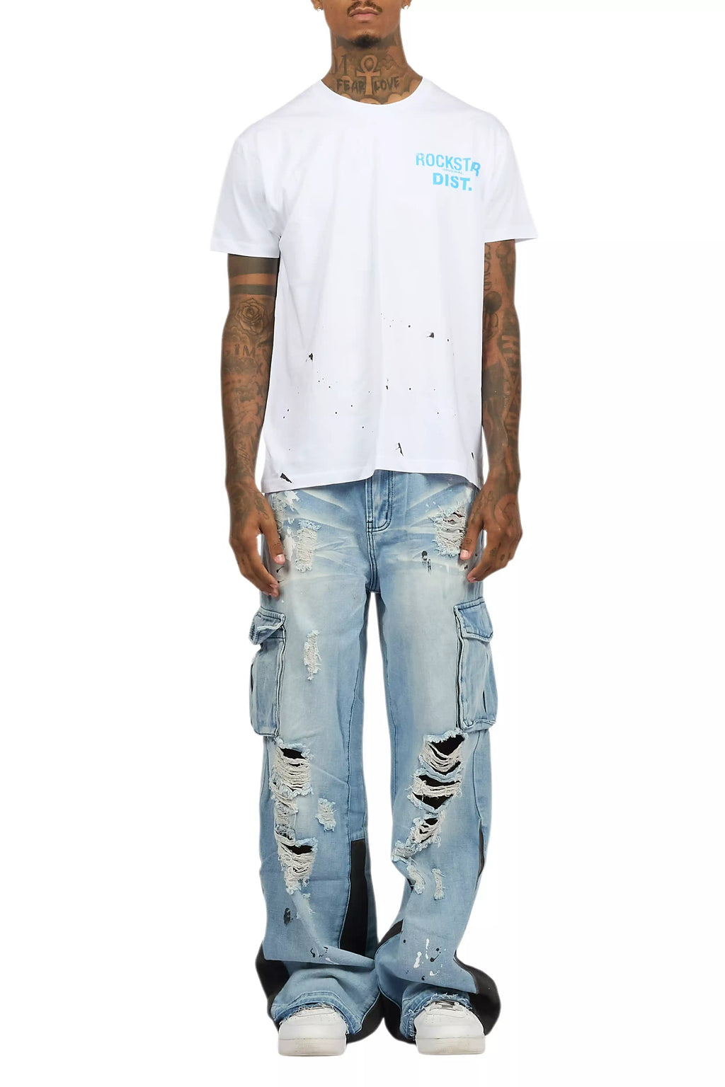 Lake White/Blue T-Shirt/Baggy Fit Jean Set