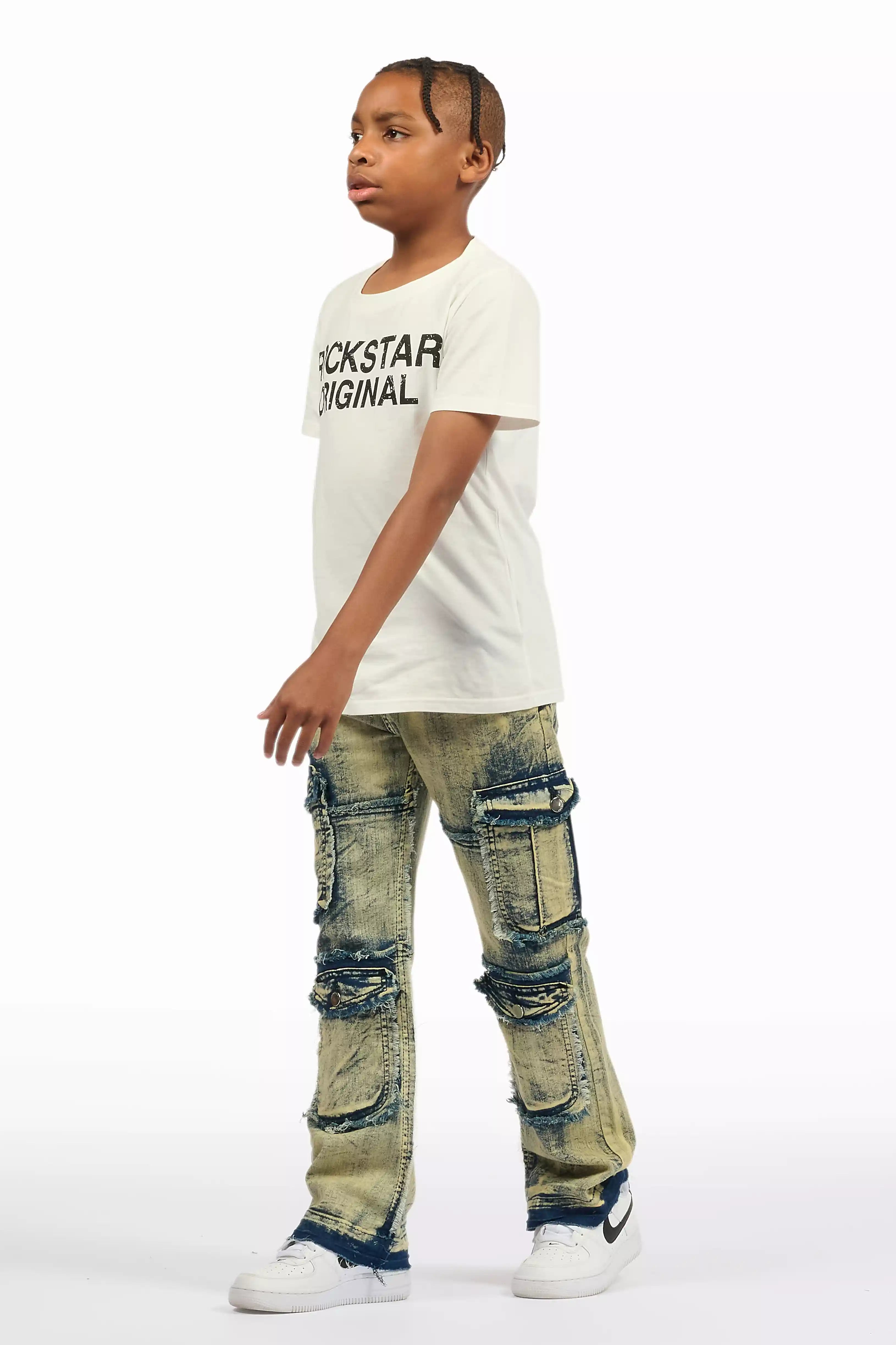 Boys Zarian Vintage Light Blue Cargo Jean