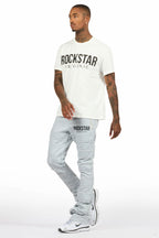 Emilio Heather Grey T-Shirt/Stacked Flare Track Set