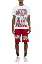 Racing Grung White/Burgundy Graphic T-Shirt Short Set