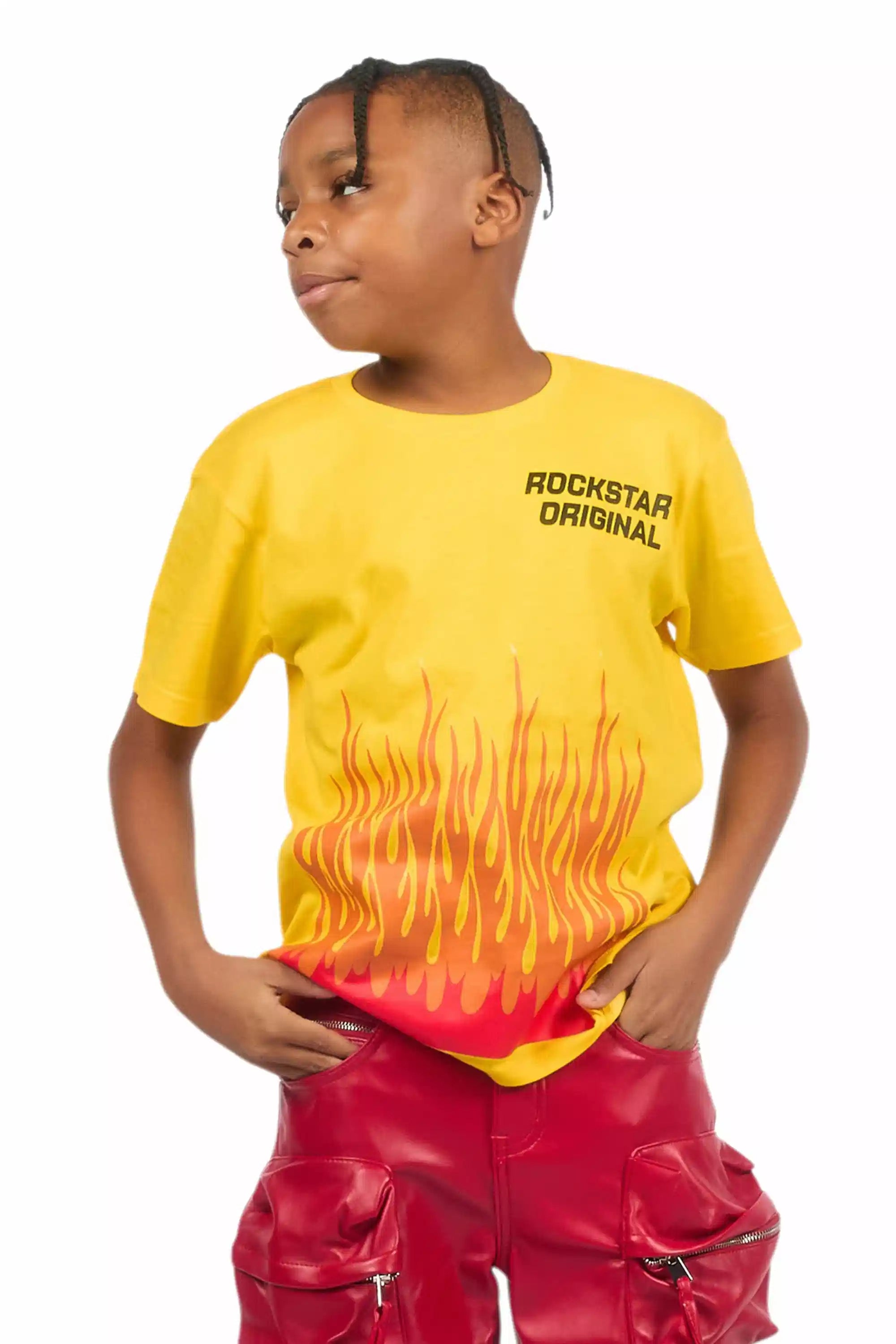 Boys Roeland Yellow/Red Graphic T-Shirt