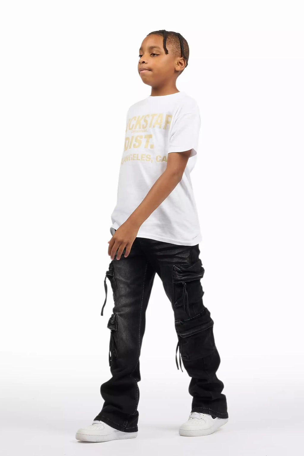 Boys Rodion Dark Grey Slim Fit Cargo Jean