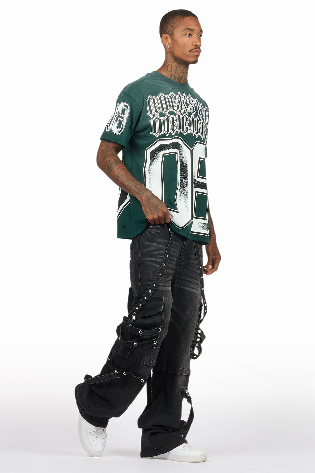 Nealon Black Baggy Cargo Fit Jean